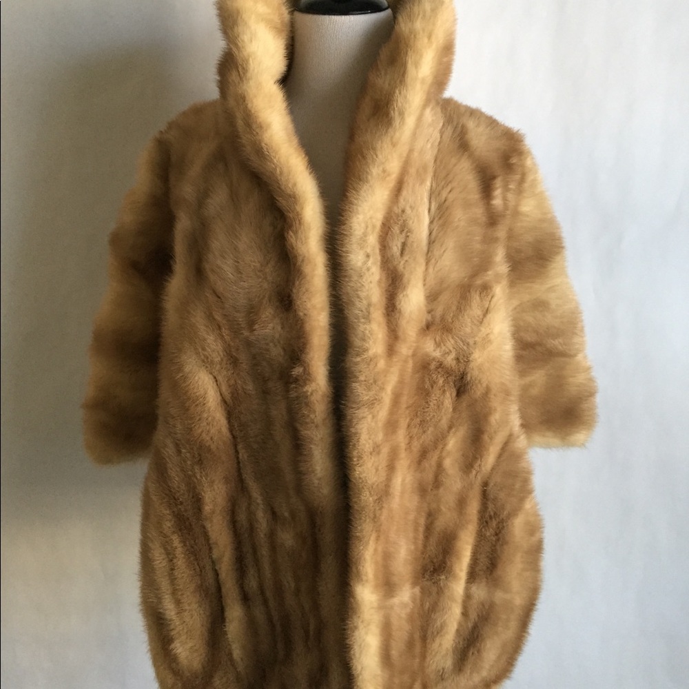 Real fur stole bolera pockets women’s one size